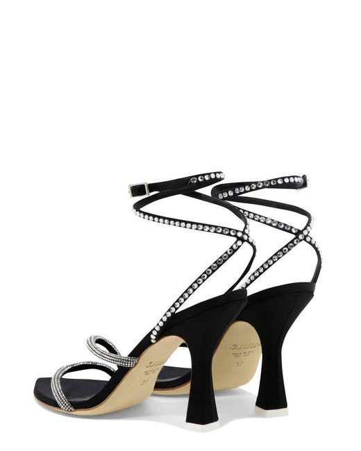 3Juin Black Embellished Buckle-Fastened Sandals