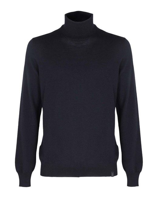 Fay Blue Turtleneck Long-sleeved Jumper for men
