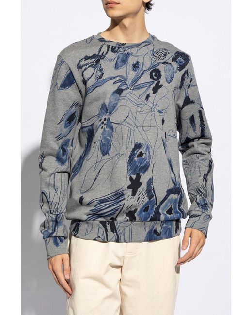 Paul Smith Blue Floral Pattern Sweatshirt, for men