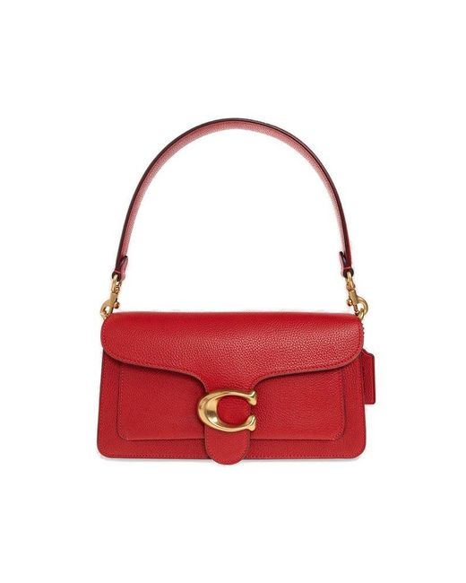 COACH Red Polished Pebble Leather Tabby Shoulder Bag 26