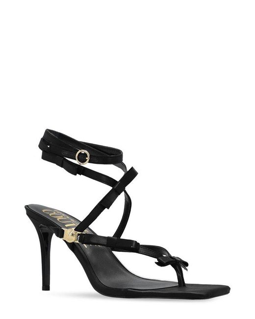 Versace Black Bow-embellished Square-toe Sandals