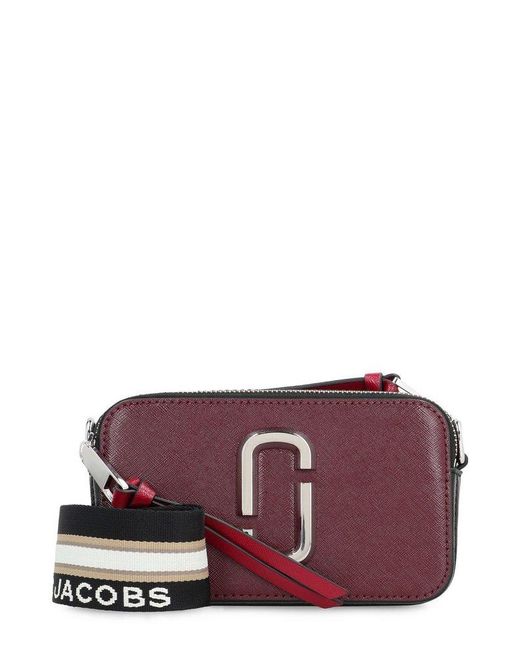 Marc Jacobs Purple The Snapshot Logo Plaque Crossbody Bag