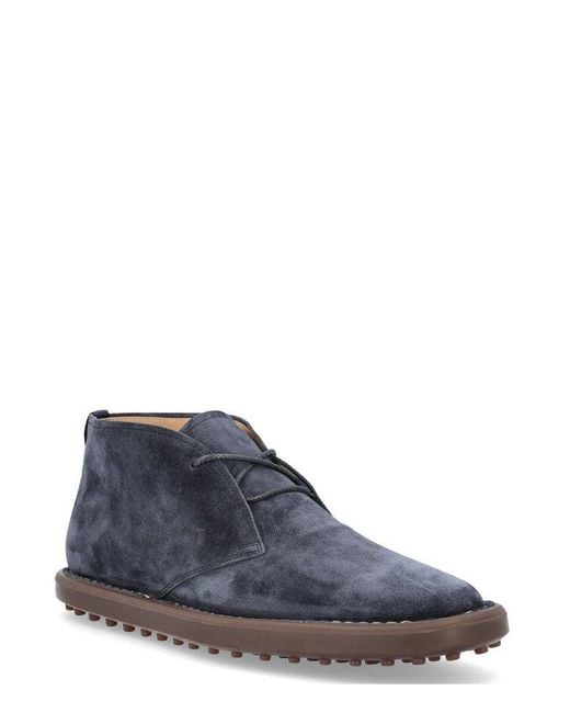Tod's Blue Ideal 06G Lace-Up Ankle Boots for men