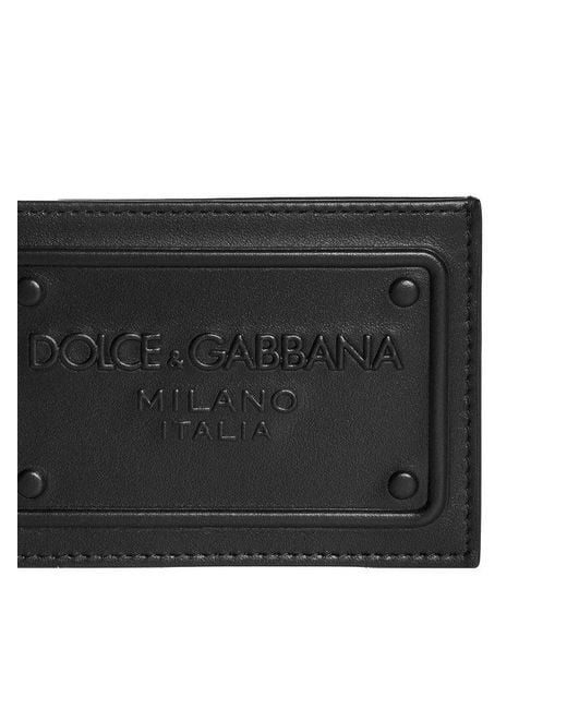 Dolce & Gabbana Black Logo Embossed Card Holder for men