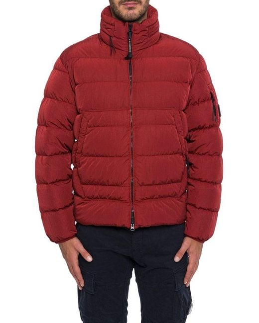 C P Company Red Lens Detailed Zip-up Padded Jacket for men
