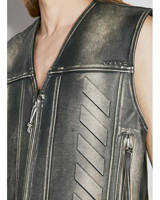 Eytys Gray Harper Emboss Vintage Leather Vest
