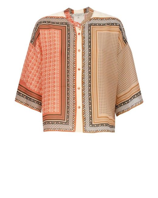 Antonelli Orange Cloe Patterned Blouse