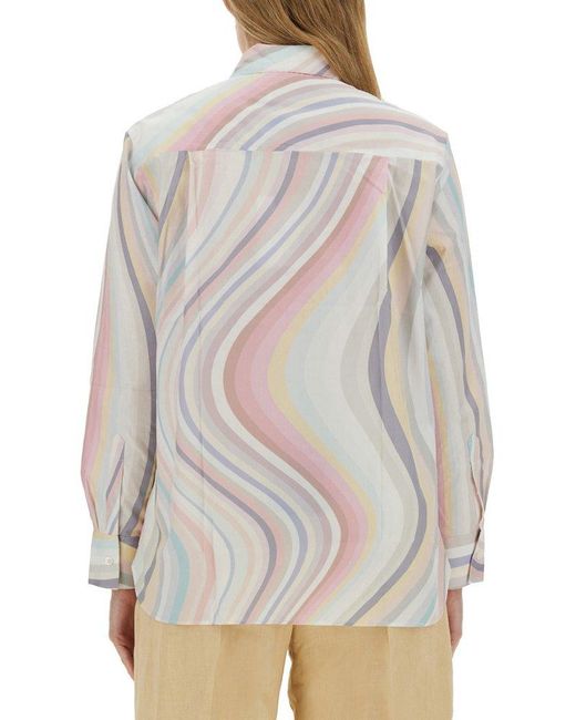 PS by Paul Smith Gray "Faded Swirl" Shirt
