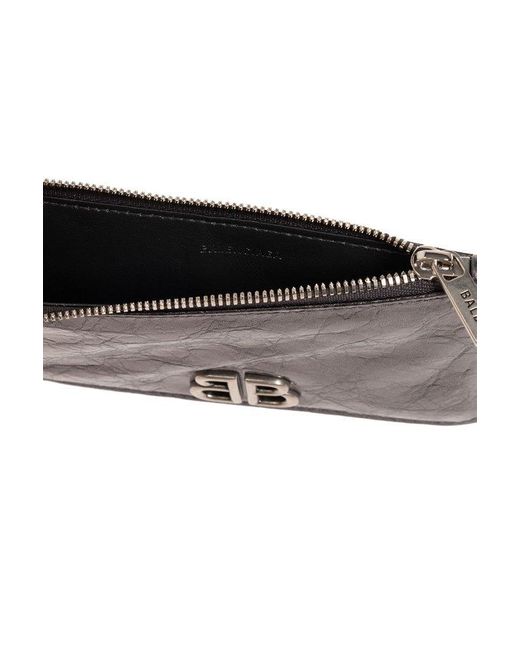 Balenciaga Gray Leather Card Case,