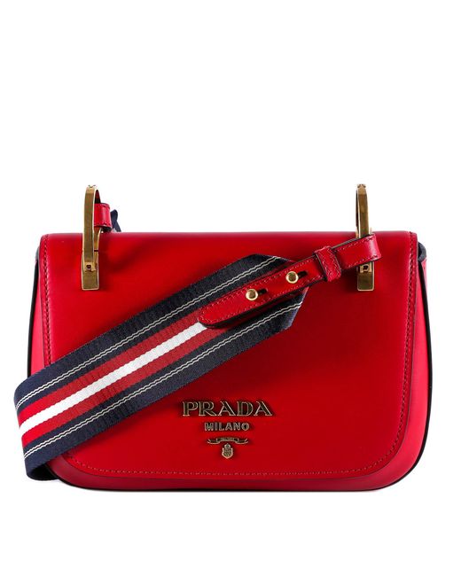 Prada PRADA Logo Leather One Shoulder Bag Red P13149 – NUIR VINTAGE