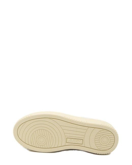 Autry White Medalist Logo Embroidered Platform Sneakers