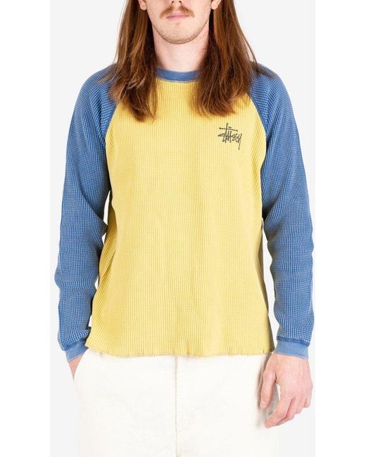 ★関税込★Stussy★BASIC STUSSY THERMAL 2 TONE★yellow★ Stussy Basic Thermal 2 Tone Jumper in Yellow for Men | Lyst