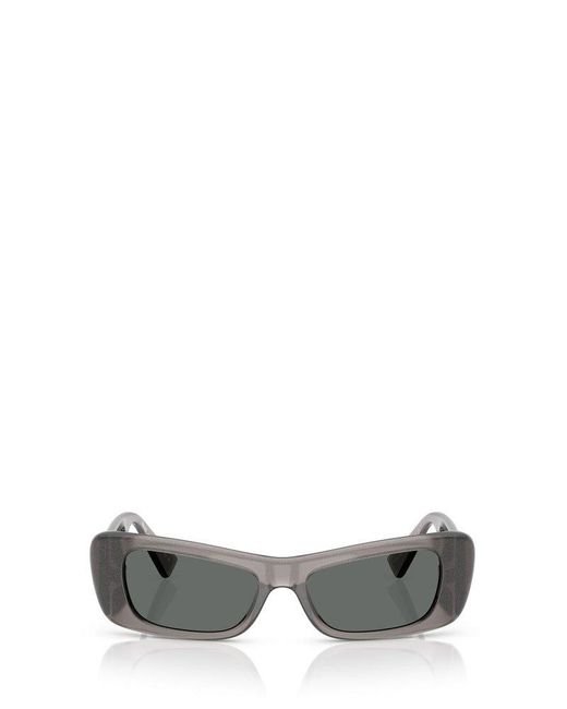 Versace Gray Rectangle-Frame Sunglasses