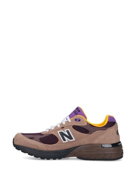 New Balance Brown 993 Lace-Up Sneakers for men