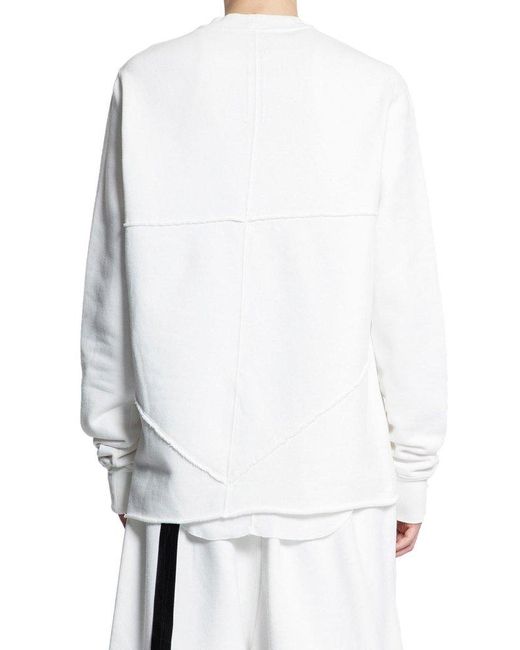 Rick Owens White Star Embroidered Crewneck Sweatshirt for men