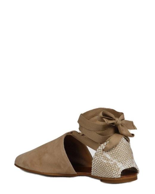 Castaner Brown Gala Lace-Up Flat Shoes