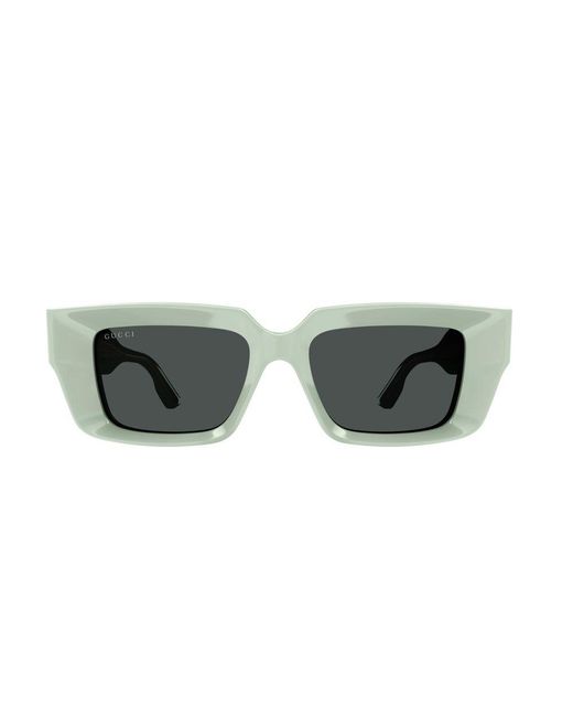 Gucci Green Rectangular Frame Sunglasses