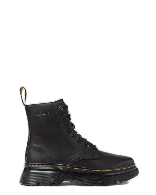 Yohji Yamamoto Black X Dr. Martens Round-toe Lace-up Boots for men