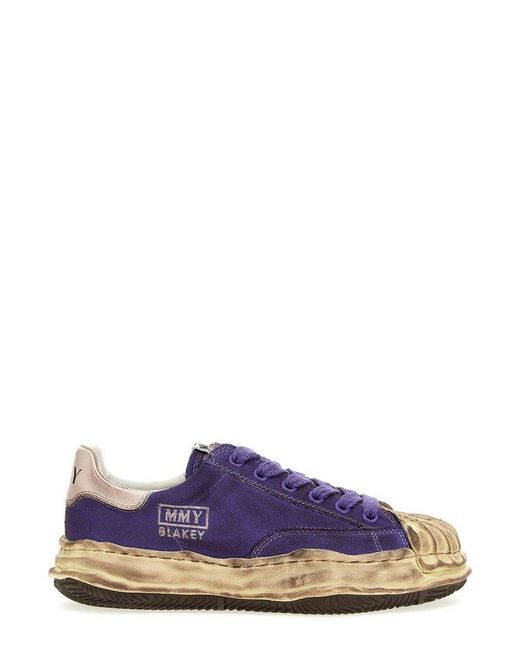 Maison Mihara Yasuhiro Distressed Lace-up Sneakers in Purple | Lyst UK