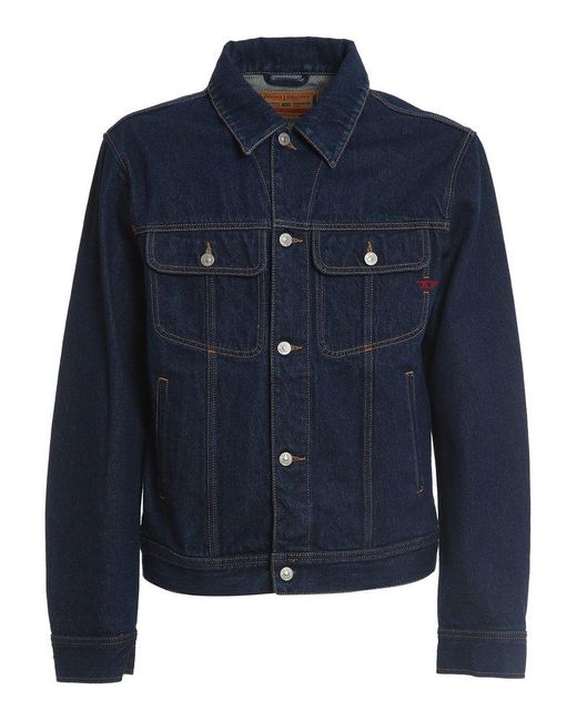 DIESEL Buttoned Up Denim Jacket in Blue 