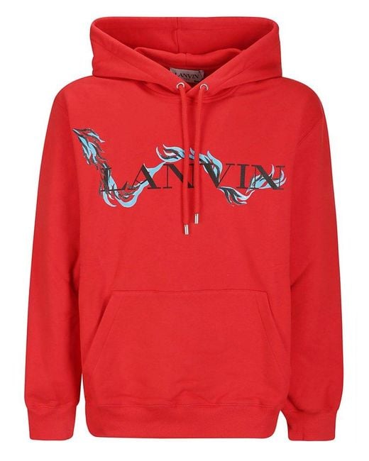 Lanvin Red Cny Oversized Hoodie for men