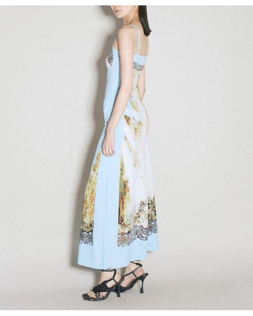Y. Project White Lace Printed Maxi Dress