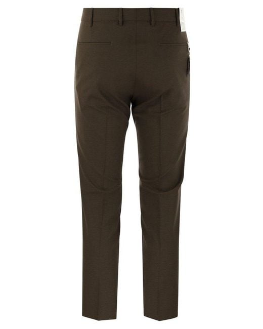 PT Torino Gray Straight-leg Cropped Tailored Trousers for men