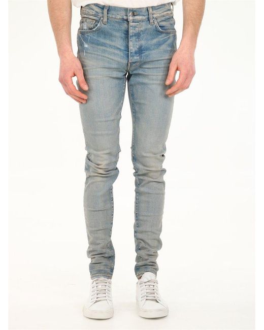 Amiri Washed Slim-fit Jeans in Blue for Men | Lyst
