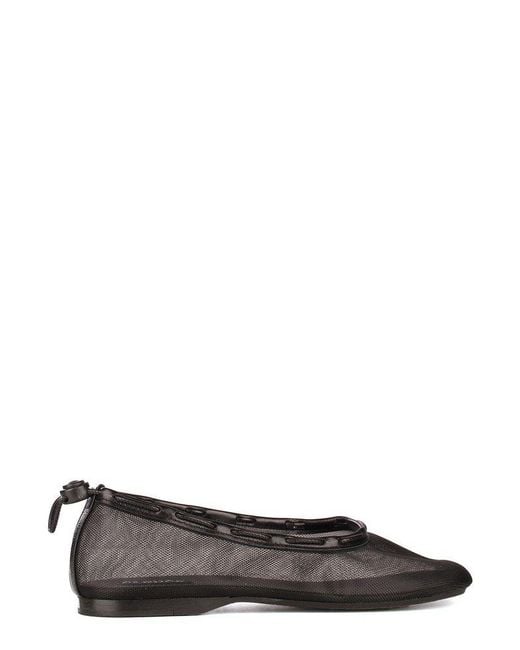 Alohas Black Gill Drawstring Ballerinas