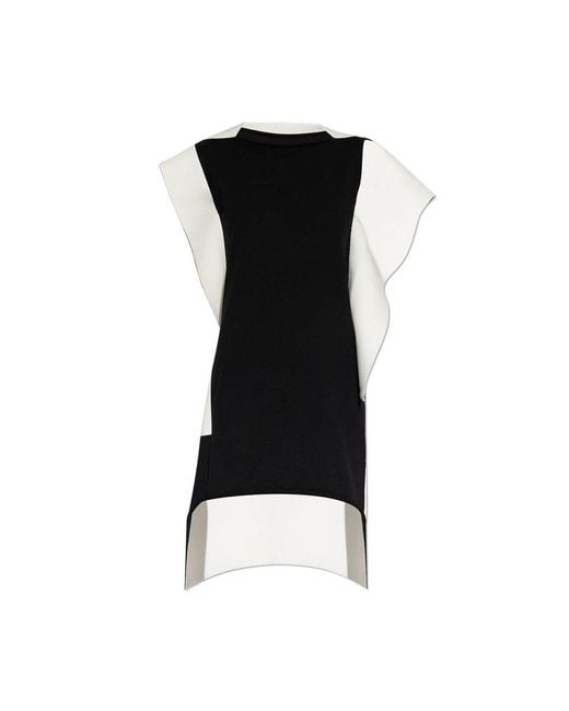 Issey Miyake Black Dress With Geometrical Pattern