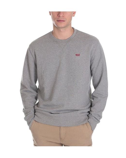 Levi's Gray Original Housemark Crewneck Sweatshirt for men
