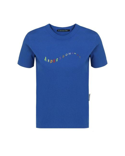 ANDERSSON BELL Cotton Logo Printed Crewneck T-shirt in Blue | Lyst