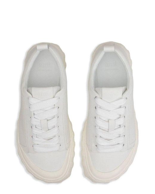 AMI White Chunky Sole Sneakers for men