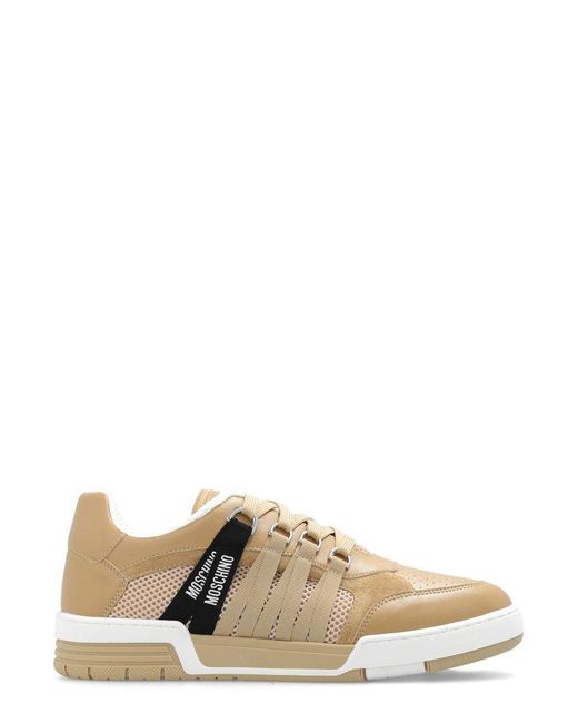 Moschino Natural Logo-tape Lace-up Sneakers for men