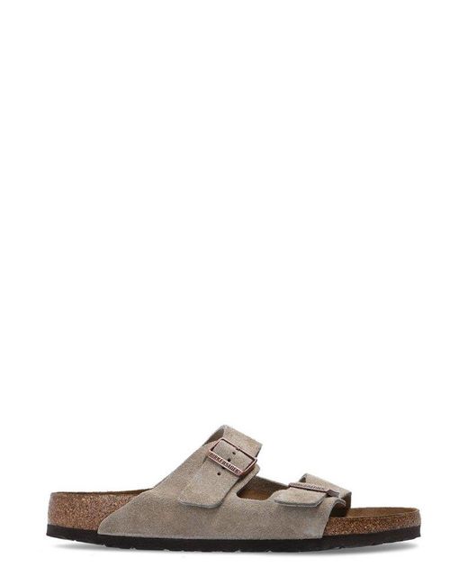 Birkenstock Brown Arizona Double Buckled Slides for men