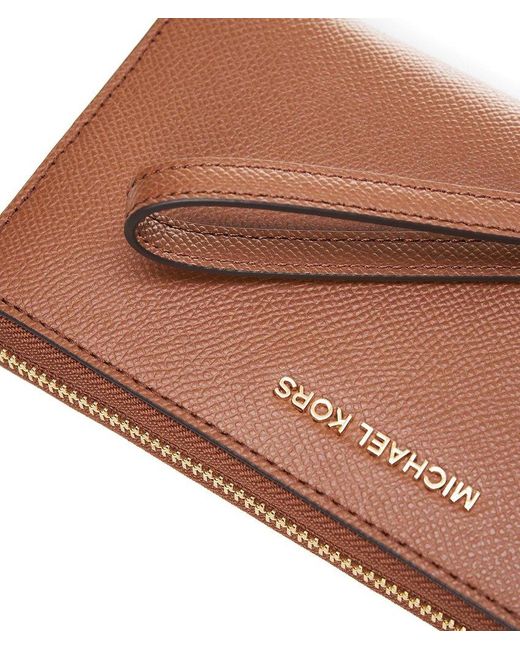 MICHAEL Michael Kors Brown Logo Plaque Zipped Large Smartphone Wallet