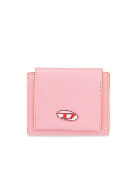 DIESEL Pink 'medal-d' Bi-fold Wallet