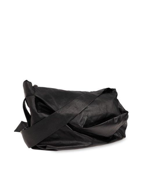 Discord Yohji Yamamoto Black Gather Detailed Shoulder Bag for men