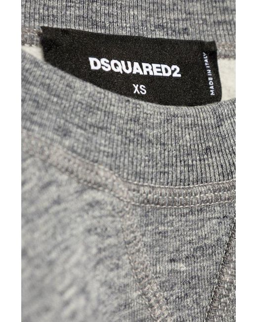 DSquared² Gray Logo-printed Crewneck Sweatshirt