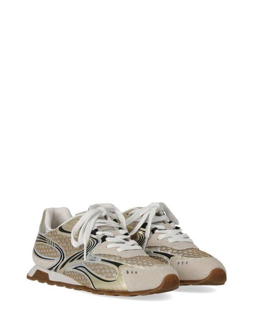 Ash White Kabuki Panelled Lace-Up Sneakers