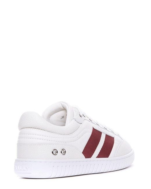 Bally White Player Striped Lace-up Sneakers