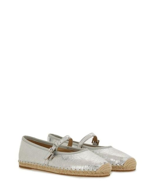 Michael Kors Lynn Metallic Leather Ballet Espadrilles
