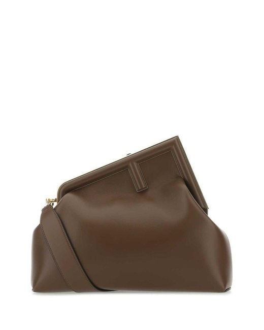 Fendi First Medium Shoulder Bag in Brown Lyst