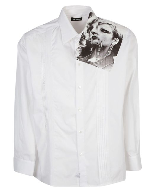 Raf Simons White Punk Print Button-up Shirt for men