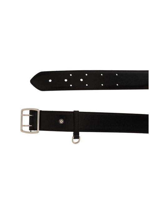 Alexander McQueen Black Leather Belt, for men