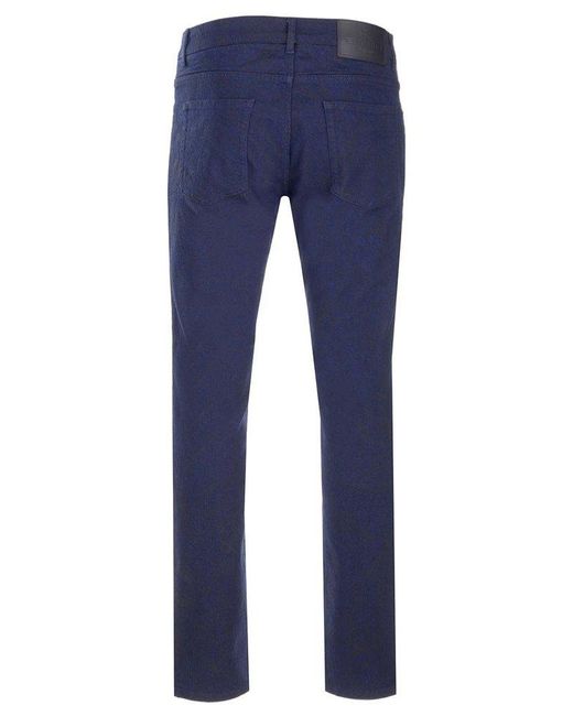Etro Blue Jacquard Jeans for men