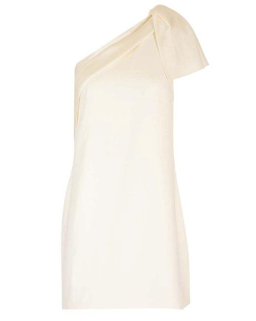 Roland Mouret White Crepe Mini Dress With Bow