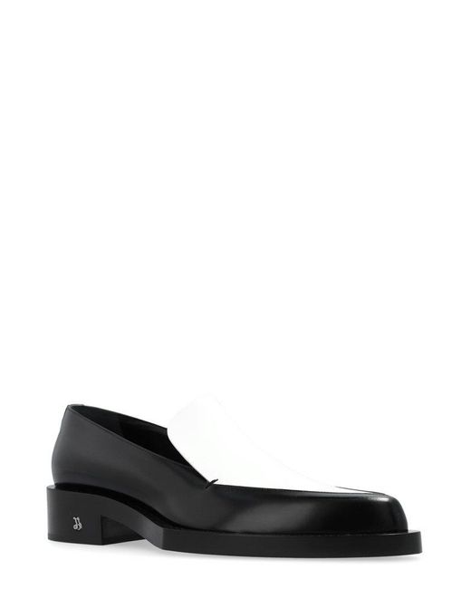 Jil Sander Black Two-tone Pointed-toe Loafers