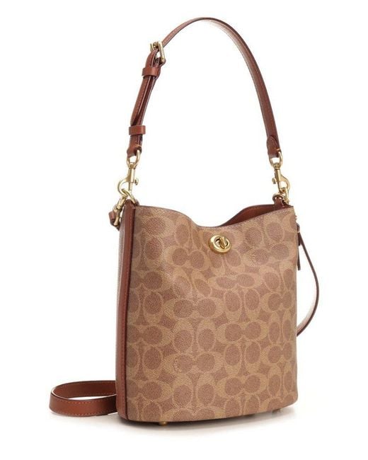 COACH Brown Willow Soft Bucket Bag