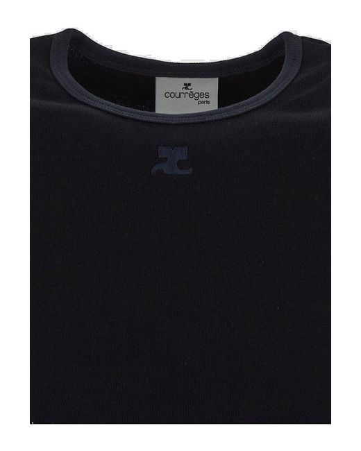 Courreges Black Heritage Crewneck T-Shirt